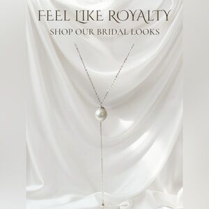 Bridal Necklace, Anniversary Necklace, Sterling Silver Lariat Necklace